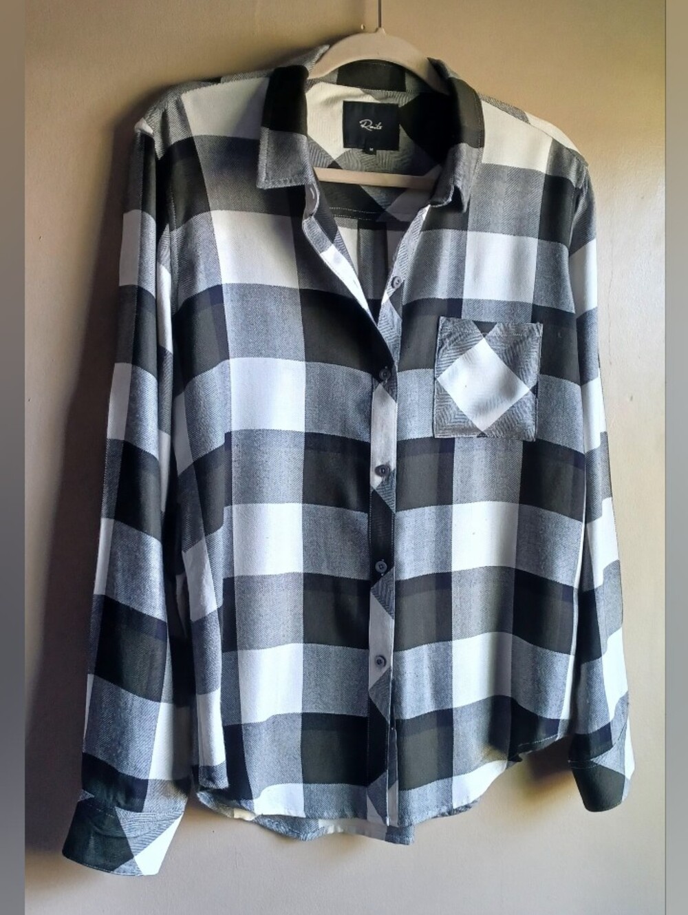 RAILS Hunter Plaid Button- Down Shirt In Olove Green- Black-white M